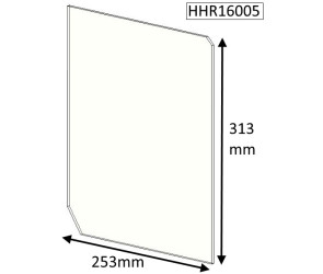 Hunter [80B] Stove Glass [Shaped Panel] - Heat Resistant Ceramic Stove Door Glass 312mm x 253mm x 4mm 