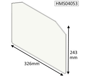 HMS04053 - Hunter Supplied  [CB7 (1 DOOR)] Stove Glass [Shaped Panel] - Heat Resistant Ceramic Stove Door Glass 328mm x 245mm x 4mm 