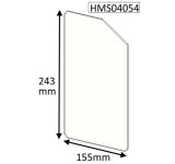 HMS04054 - Hunter [CB7 (2 DOOR)] Stove Glass [Shaped Panel] - Heat Resistant Ceramic Stove Door Glass 243mm x 155mm x 4mm 
