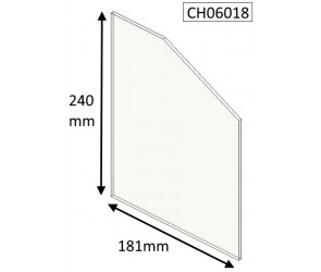 HUNTER Supplied - Parkray [CONSORT 5 INSET/ CONSORT 7 INSET] Stove Glass [Shaped Panel] TWO Door Model - Heat Resistant Ceramic Stove Door Glass 240mm x 181mm x 4mm 
