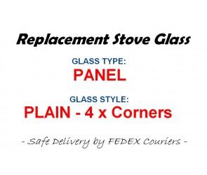 Meg  [MEG 4.5] Stove Glass [Plain Panel] - Heat Resistant Ceramic Stove Door Glass 358mm x 316mm x 4mm 
