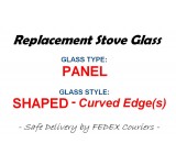 Bronpi [MONZA] Stove Glass [Shaped Panel] - Heat Resistant Ceramic Stove Door Glass 361mm x 170mm x 4mm 